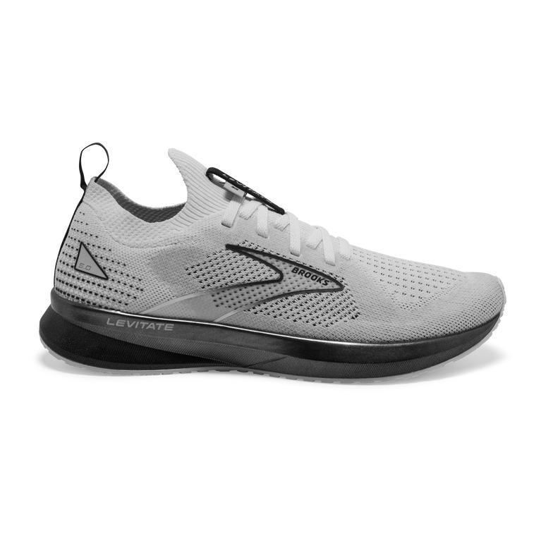 Brooks Levitate StealthFit 5 Energy-Return Women's Road Running Shoes - White/Grey/Black (16724-MFLG